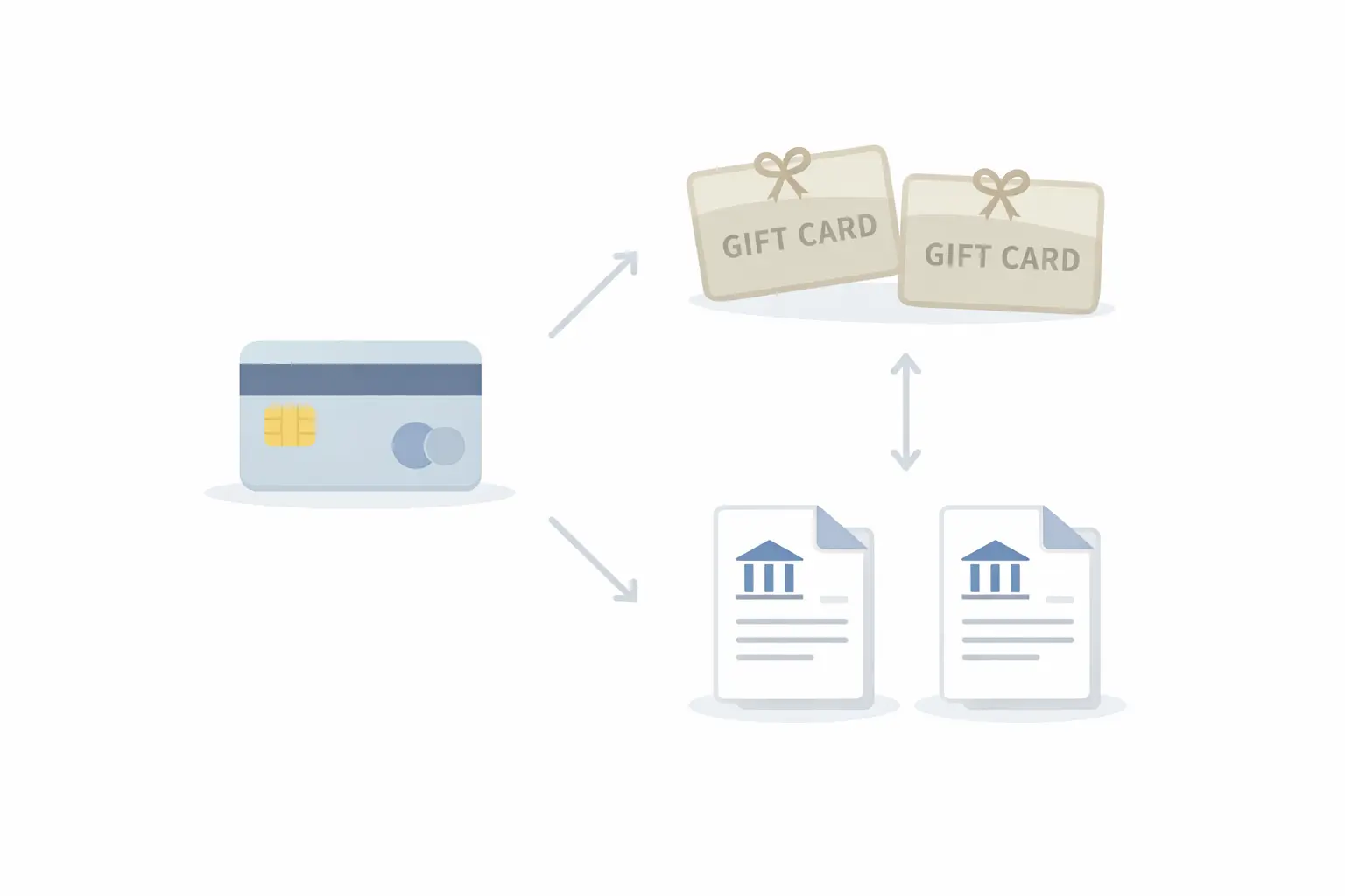 신용카드현금화의 주요 이용 방법과 구조를 비교 설명하는 이미지